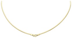 18K Geelgouden slangencollier en hanger met ca. 0.88 ct. diamant