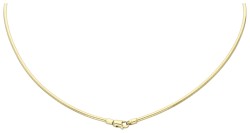 18K Geelgouden slangencollier en hanger met ca. 0.88 ct. diamant