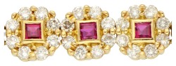 18K Geelgouden schakel armband bezet met ca. 3.20 ct. diamant.
