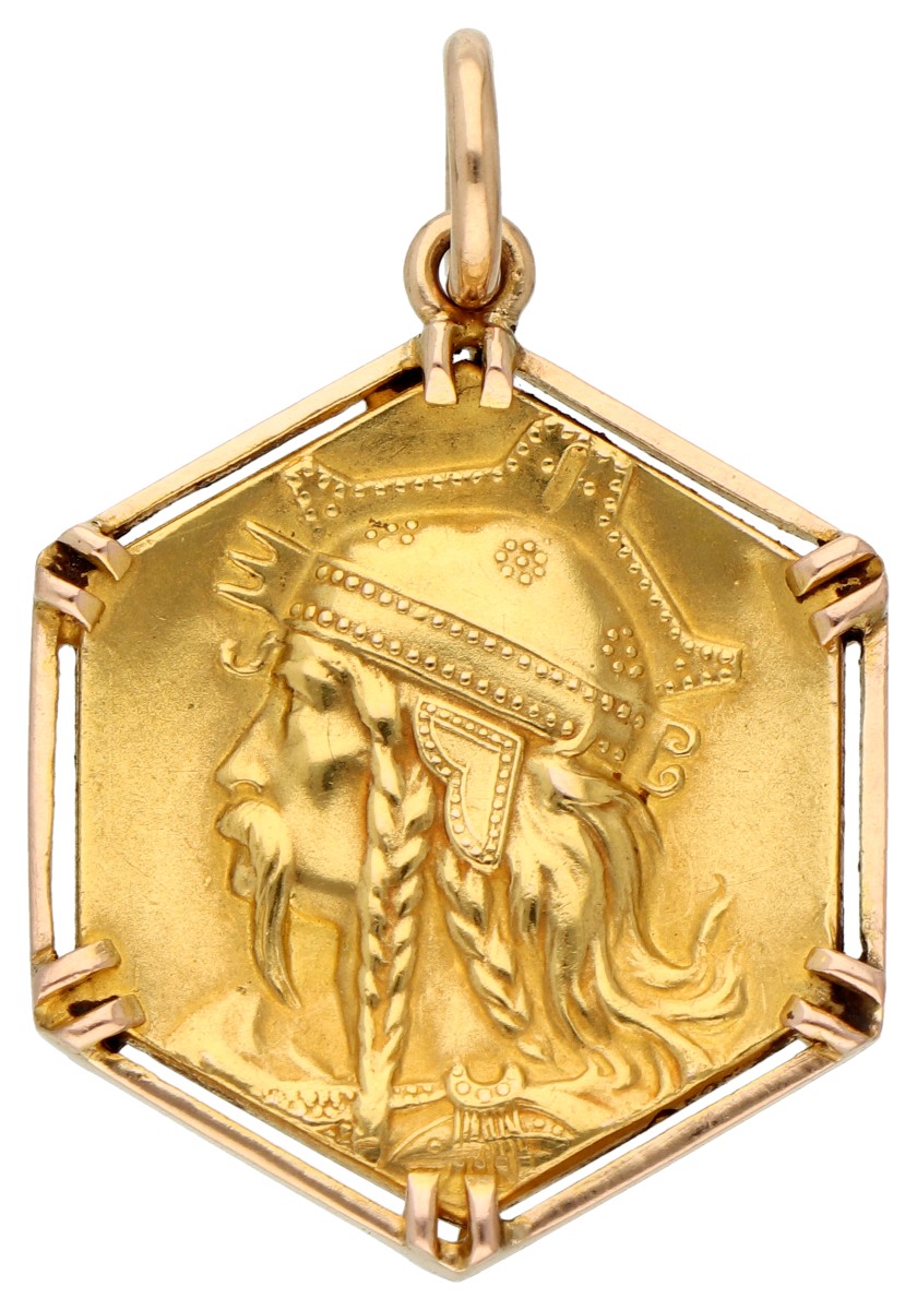 14K Geelgouden hanger met de afbeelding van Vergincetorix