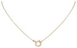 18K geelgouden collier met hanger met diamant en parel