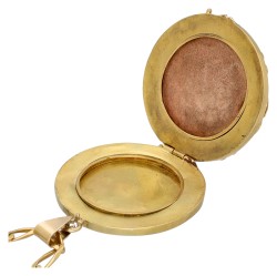 Art Nouveau collier met medaillon bezet met diamant