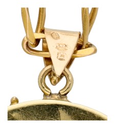 Art Nouveau collier met medaillon bezet met diamant
