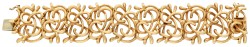 14K geelgouden vintage schakelarmband met boomschorsmotief