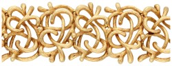 14K geelgouden vintage schakelarmband met boomschorsmotief. 