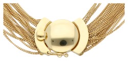 18K geelgouden 20-rijige gourmetschakel collier