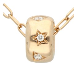 Pomellato 18K roségouden 'Iconica' anker schakel collier bezet met ca. 0.12 ct. diamant