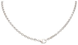 Bron 14K witgouden collier met hanger bezet met ca. 0.06 ct. diamant en spinel