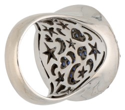 Al Coro 18K witgouden 'Dolce vita' ring bezet met saffier