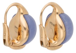 Pomellato 18K geelgouden 'Luna' oorbellen met chalcedoon
