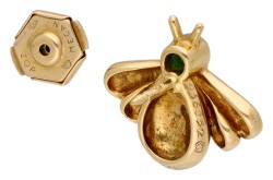 Cartier 18K geelgouden bijen speld bezet met ca. 0.10 ct. smaragd