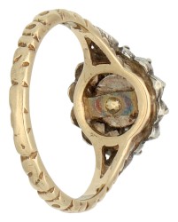 14K gouden entourage ring met diamant