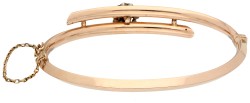 14K roségouden bangle armband bezet met diamant. 