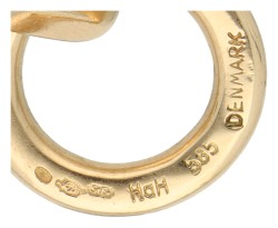 14K geelgouden schakelarmband met graveerplaatje door Deense designer Hans Hansen. 