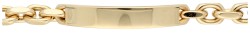 14K geelgouden schakelarmband met graveerplaatje door Deense designer Hans Hansen