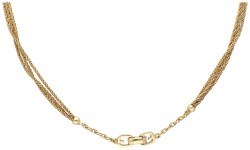 Grossé 14k geelgouden collier bezet met ca. 0.13 ct. diamant