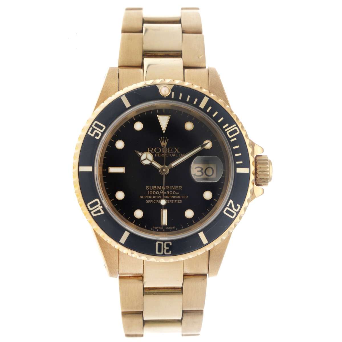 Rolex Submariner Date 18K. 16618 - Heren horloge - ca. 1990.