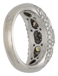 18K witgouden cocktailring met diamanten en synthetische saffieren