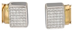 18K bicolor gouden cuff armband bezet met ca. 0.35 ct. diamant