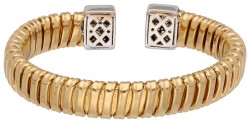 18K bicolor gouden cuff armband bezet met ca. 0.35 ct. diamant.