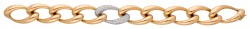 18K bicolor gouden schakelarmband bezet met ca. 2.15 ct. diamant
