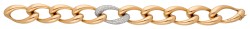 18K bicolor gouden schakelarmband bezet met ca. 2.15 ct. diamant