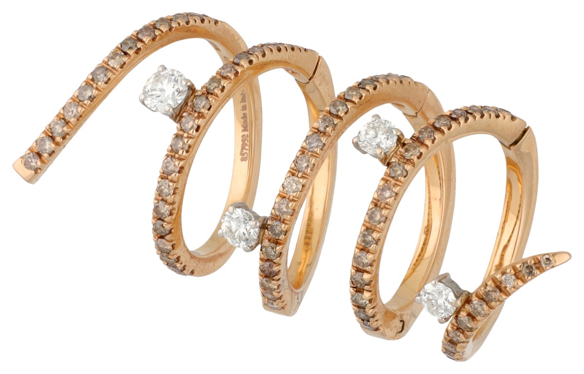 Staurino Fratelli 18K geelgouden 'Magic Snake' ring bezet met ca. 1.43 ct. diamant