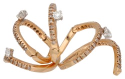 Staurino Fratelli 18K geelgouden 'Magic Snake' ring bezet met ca. 1.43 ct. diamant. 