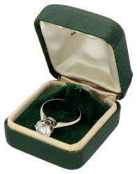 14K witgouden solitair ring bezet met 1 IGI gecertificeerde diamant van 2 ct.