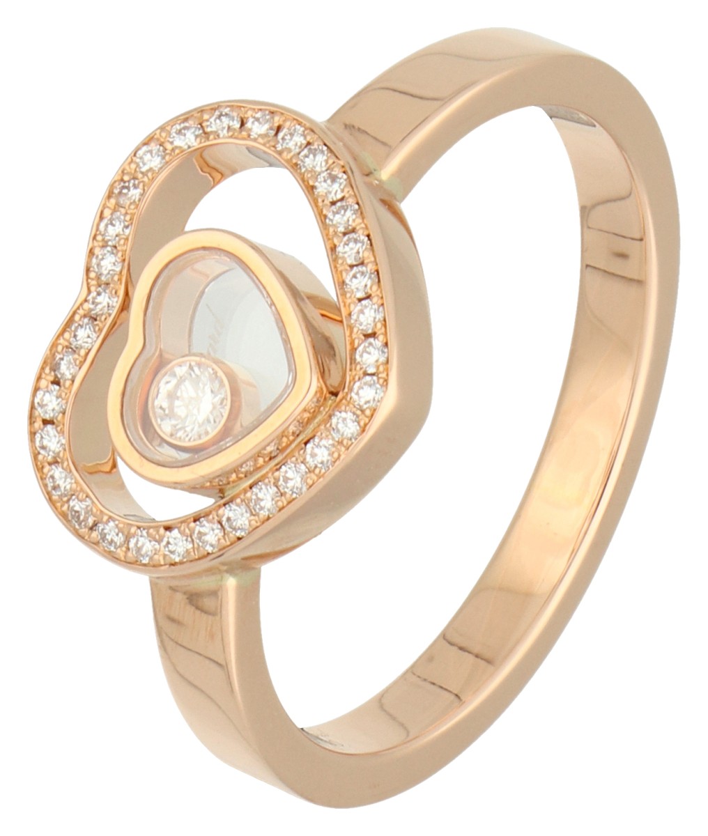 Chopard 18K roségouden 'Happy diamonds' ring 