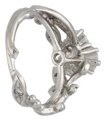 14K witgouden shoulder ring bezet met ca. 1.48 ct. diamanten