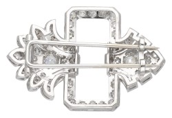 18K witgouden Art Deco broche diamant