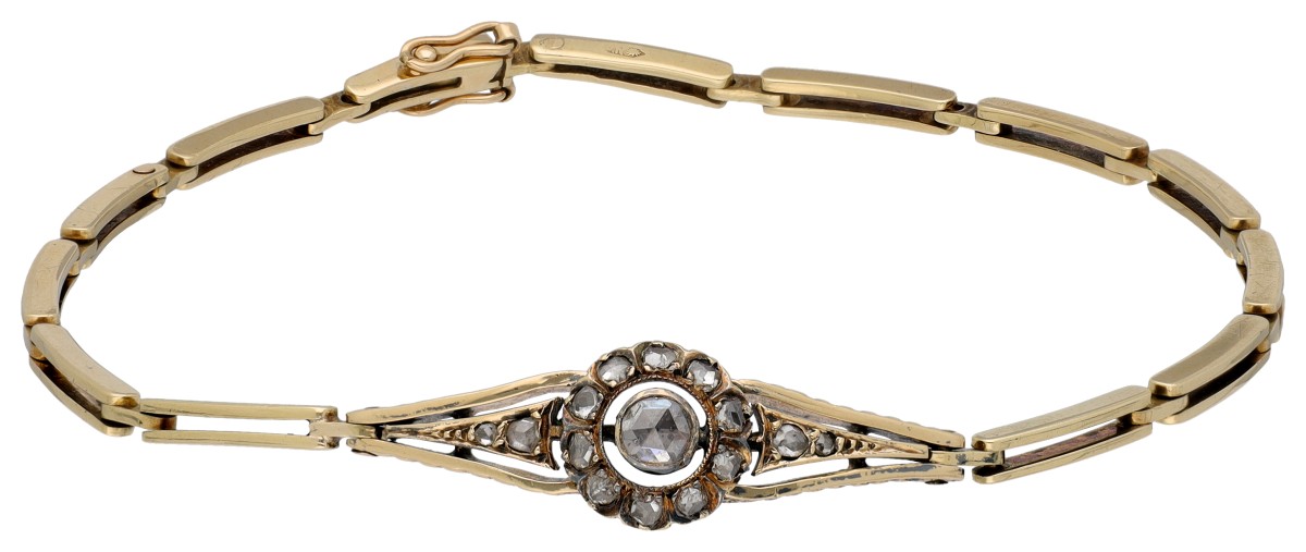 14K geelgouden armband met diamant