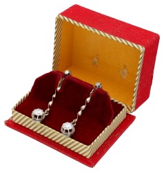 Gouden/platina oorbellen bezet met ca. 1.64 ct. diamant