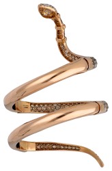 18K roségouden slangen bangle met 10.32 ct. diamant