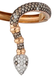 18K roségouden slangen bangle met 10.32 ct. diamant