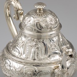 Theepot, Age Ages Oosterwerf, Sneek 1799, zilver.