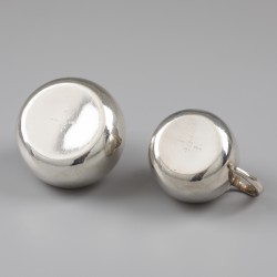 Georg Jensen suiker & melk set (2), Art Deco model 847A, Kopenhagen ca. 1930, zilver. Ontworpen door Harald Nielsen.