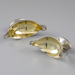 Zoutkelders (2), Parijs ca. 1798, zilver.