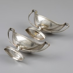 Zoutkelders (2), Parijs ca. 1798, zilver.