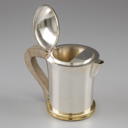 Art Deco koffie- en theeservies (4), Jean Puiforcat, Parijs ca. 1935, zilver.