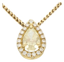 18K geelgouden collier bezet met ca. 1.01 ct. diamant.