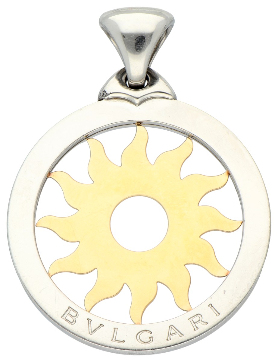 Bvlgari 18K geelgouden/stalen 'Tondo Sun' hanger. 