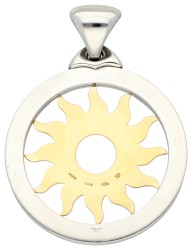 Bvlgari 18K geelgouden/stalen 'Tondo Sun' hanger. 