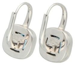 Bigli 18K witgouden oorbellen bezet met topaas en ca. 0.27 ct. diamant