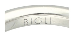 Bigli 18K witgouden ring bezet met topaas en ca. 0.13 ct. diamant. 