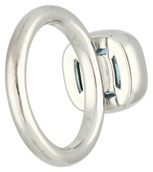 Bigli 18K witgouden ring bezet met topaas en ca. 0.13 ct. diamant