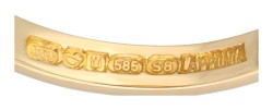 Lapponia 14K geelgouden ring cultivé barok parel.