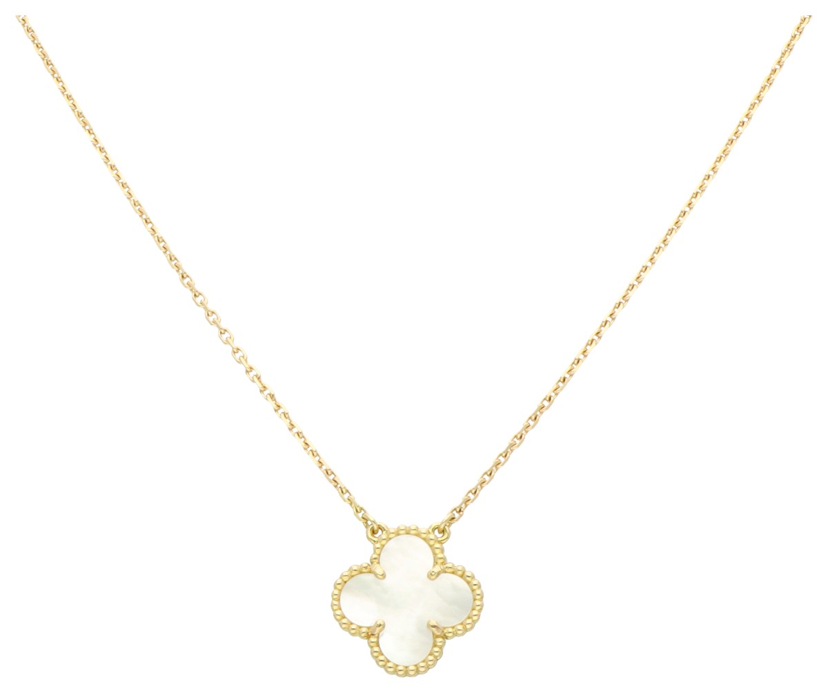 Van Cleef & Arpels 18K geelgouden 'Vintage Alhambra pendant' parelmoer