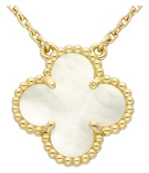 Van Cleef & Arpels 18K geelgouden 'Vintage Alhambra pendant' parelmoer